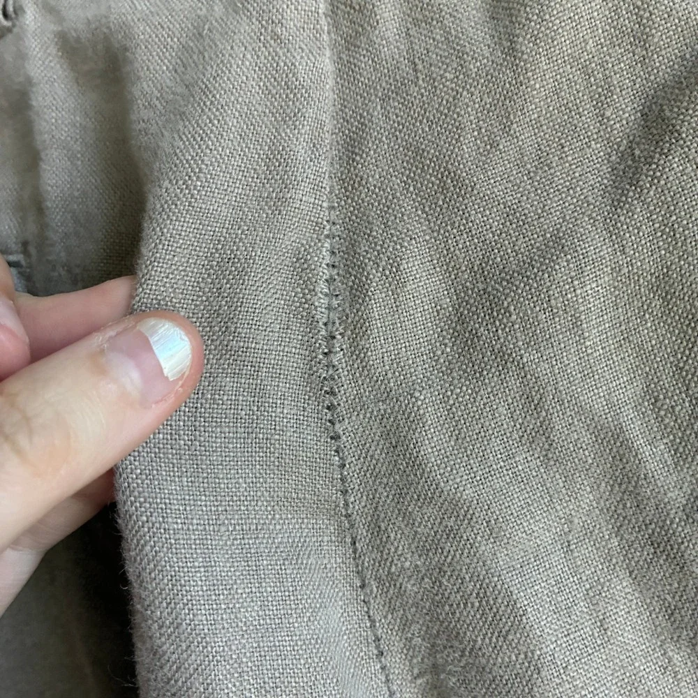 British India Linen Trousers 34 Taupe Mens 100% Linen Relaxed Fit Pants